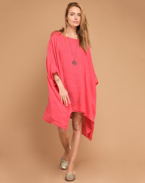 Robe large 100% Lin Tina corail