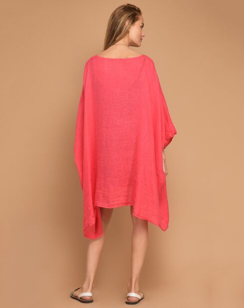 Robe large 100% Lin Tina corail