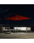 Hendaye Offset-LED-Sonnenschirm, Terrakotta, 300 x 300 cm