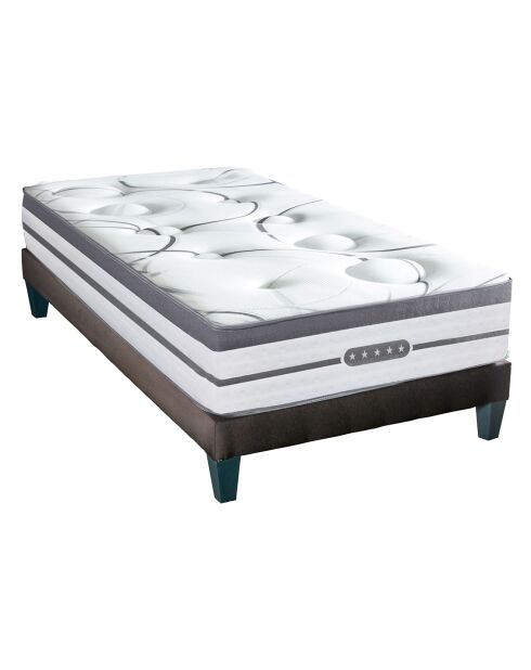 Ensemble matelas & sommier Concorde blanc/gris - 90x200 cm