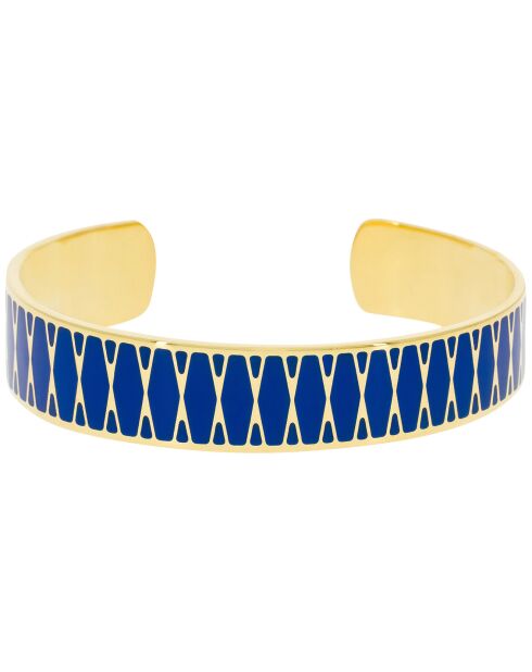 Jonc émail en Laiton doré/bleu