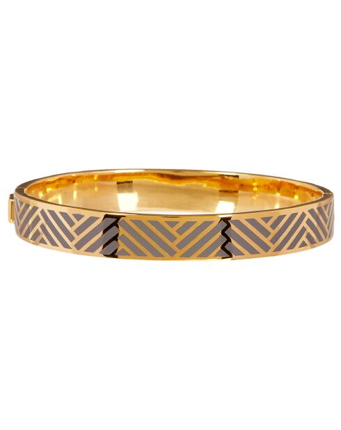 Bracelet émail en Laiton doré/gris