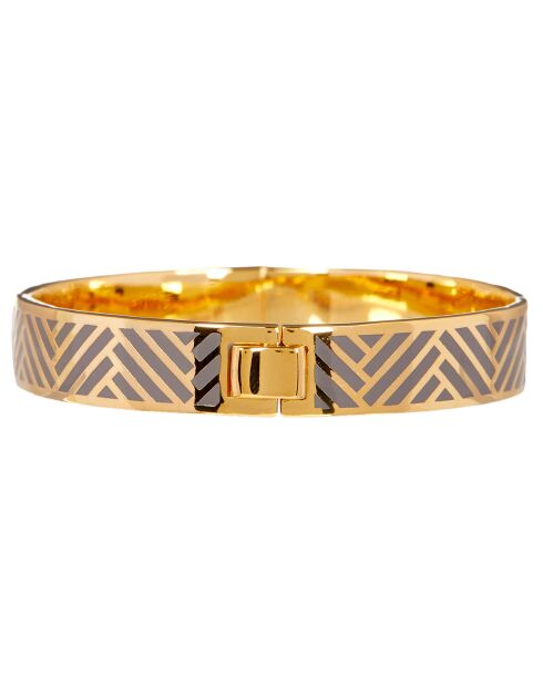 Bracelet émail en Laiton doré/gris