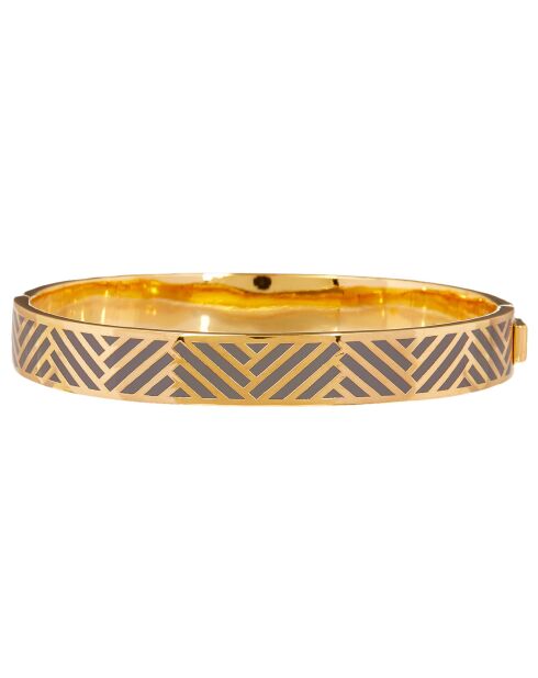Bracelet émail en Laiton doré/gris