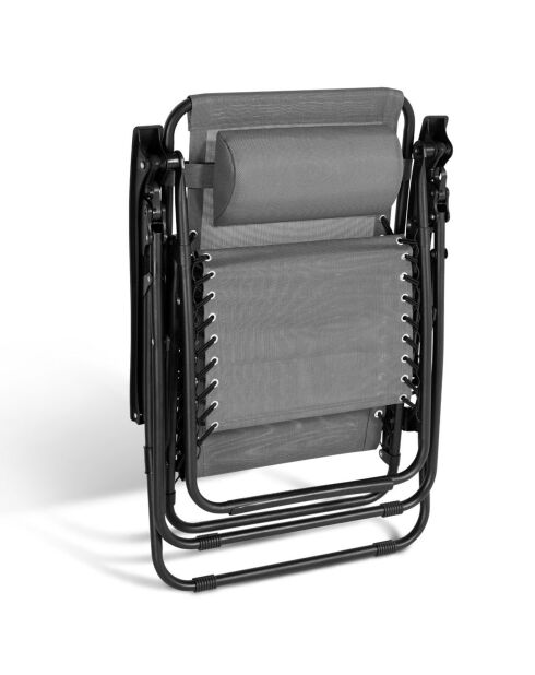 2 Fauteuils de jardin Relax anthracite - 70x110x92 cm