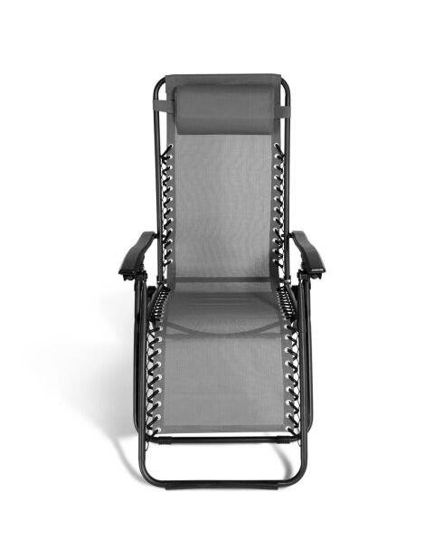 2 Fauteuils de jardin Relax anthracite - 70x110x92 cm