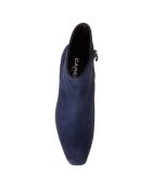 Bottines en Velours de Cuir Thais bleues - Talon 5 cm