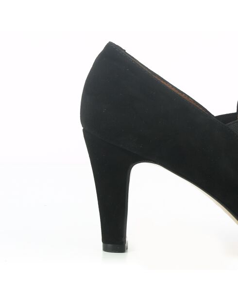 Low boots en Velours de Cuir Opale noires - Talon 8 cm