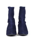 Bottines en Velours de Cuir Superbe bleues