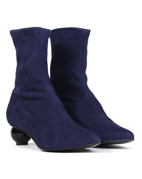 Bottines en Velours de Cuir Superbe bleues