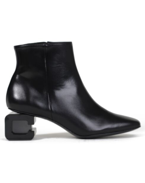 Bottines en Cuir Thais noires - Talon 5 cm