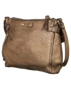 Sac en Cuir d'Agneau Giulia doré foncé - 23.5x3x19.5 cm