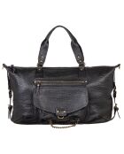 Zwarte handtas van lamsleer van Odelia - 40x27x12 cm