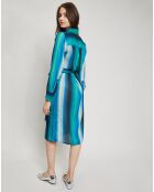 Robe Tiana à rayures bleu/vert/noir