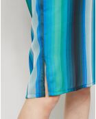 Robe Paloma à rayures bleu/vert/noir