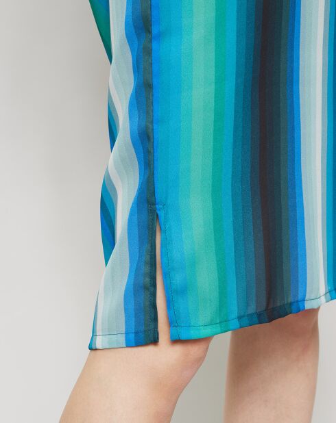 Robe Paloma à rayures bleu/vert/noir