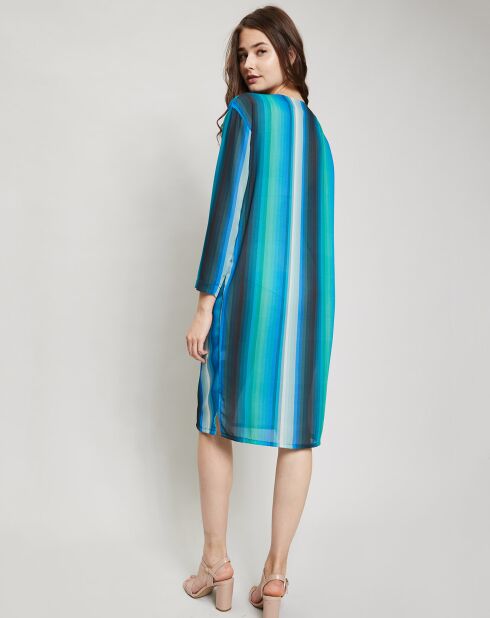 Robe Paloma à rayures bleu/vert/noir