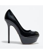 Escarpins en Cuir vernis Vit open-toe noirs Talon 13 cm