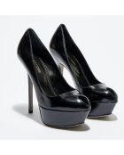 Escarpins en Cuir vernis Vit open-toe noirs Talon 13 cm