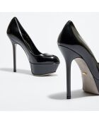 Escarpins en Cuir vernis Vit open-toe noirs Talon 13 cm