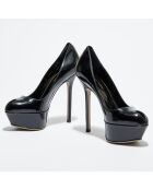 Escarpins en Cuir vernis Vit open-toe noirs Talon 13 cm