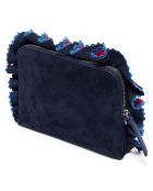 Pochette en Velours de Cuir bleue - 27.5x17x3.5 cm