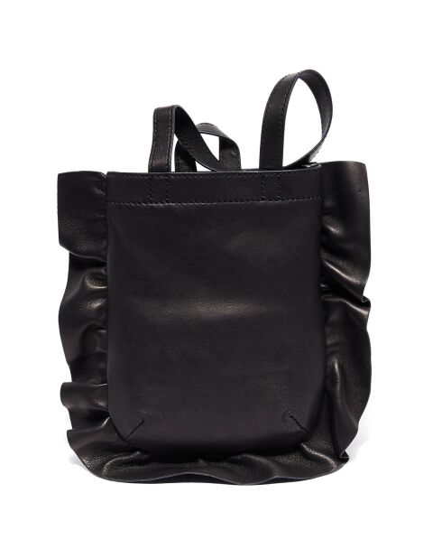 Beuteltasche aus schwarzem Leder - 22x24x3 cm