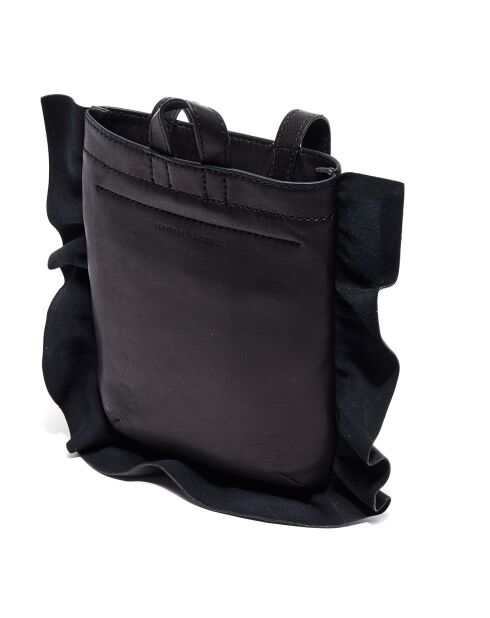 Beuteltasche aus schwarzem Leder - 22x24x3 cm