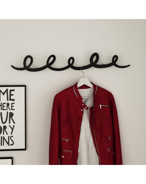 Crochet mural Sing noir - 84x12x4 cm