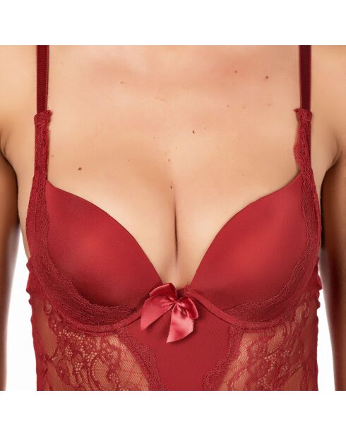 Holy-Tanga-Body aus burgunderfarbener Spitze
