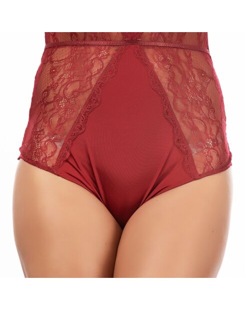 Holy-Tanga-Body aus burgunderfarbener Spitze