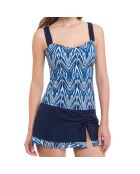 Haut de Maillot Tankini Java imprimé bleu