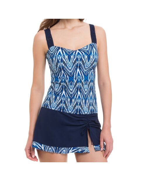 Haut de Maillot Tankini Java imprimé bleu