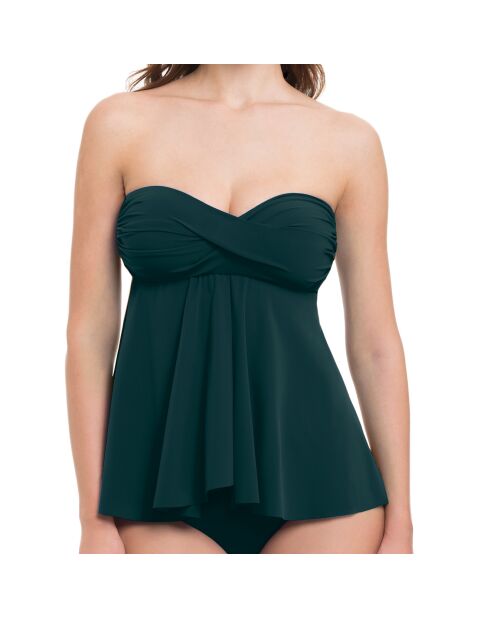 Haut de Maillot Tankini bustier Tutti Frutti volanté vert