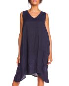 Robe ample 100% Lin Lilas marine
