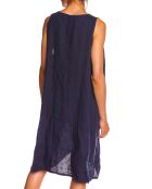 Robe ample 100% Lin Lilas marine