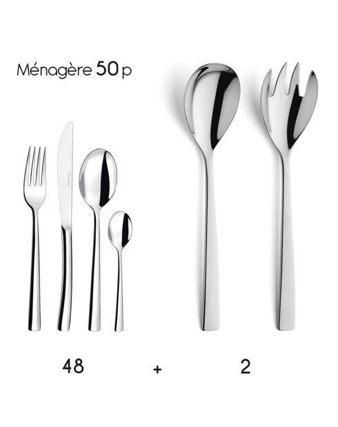 Ménagère Zest inox - 50 pièces