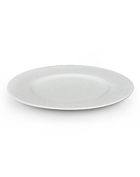 6 Assiettes à dessert  en Porcelaine Urban Martele blanches - D.21 cm