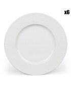 6 Assiettes à dessert  en Porcelaine Urban Martele blanches - D.21 cm