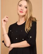 Robe unie col rond noire