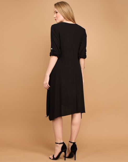 Robe unie col rond noire