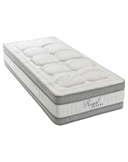 Matelas à mémoire de forme Royal 5 étoiles blanc/gris - 90x200 cm
