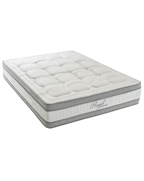 Matelas à mémoire de forme Royal 5 étoiles  blanc/gris - 140x190 cm