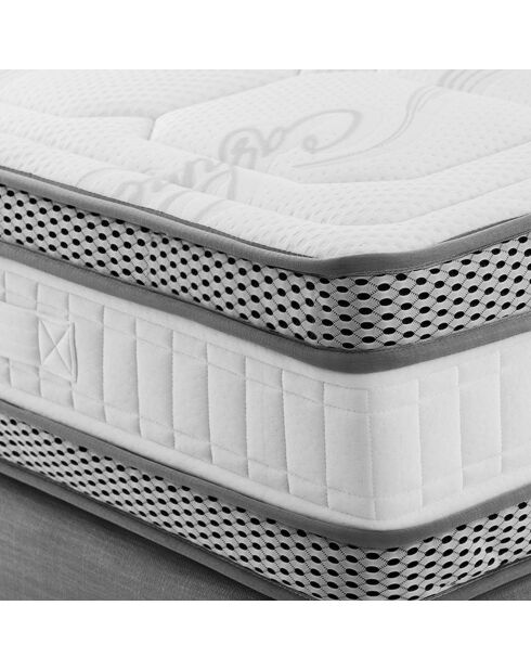 Matelas à mémoire de forme Royale 5 étoiles blanc/gris - 160x200 cm