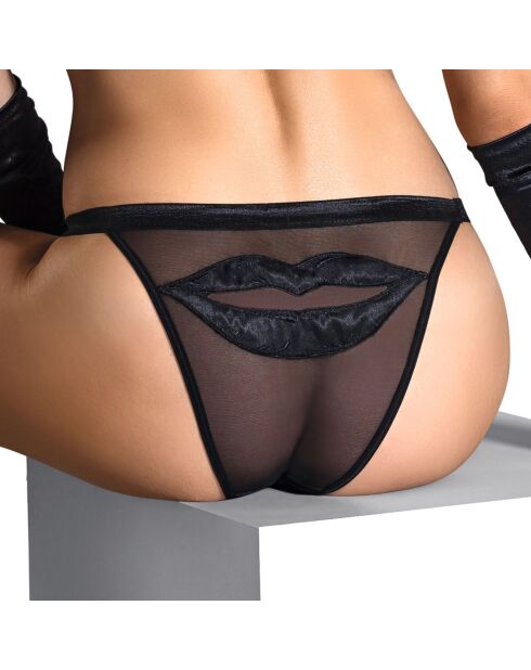 Lips black tanga