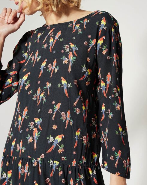 Robe Alicante imprimé fantaisie noire