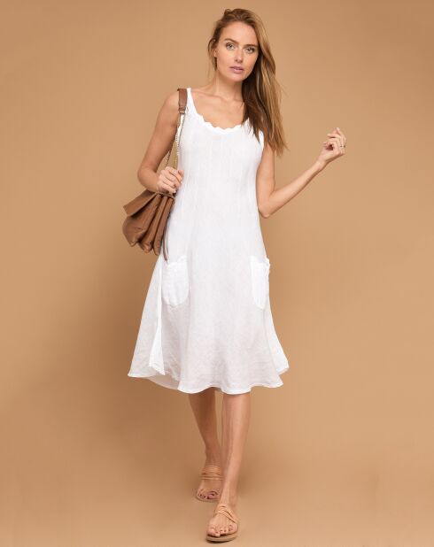 Robe 100% Lin Christelle blanche