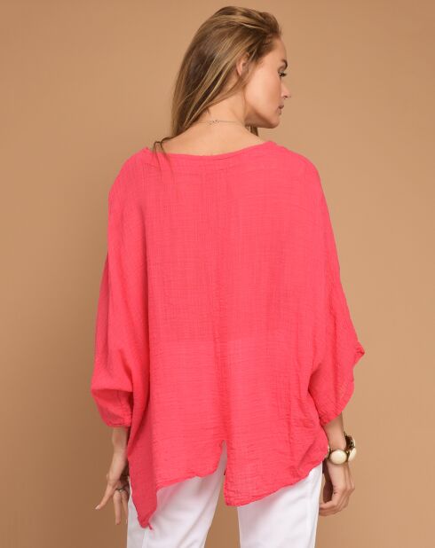Blouse Marta asymétrique corail