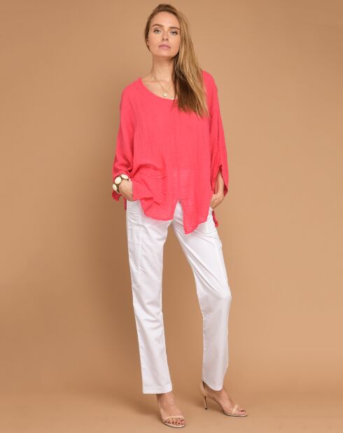 Blouse Marta asymétrique corail