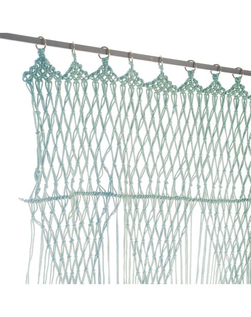 Makramee-Vorhang/Tür aus Seladon-Mesh, 100 x 280 cm